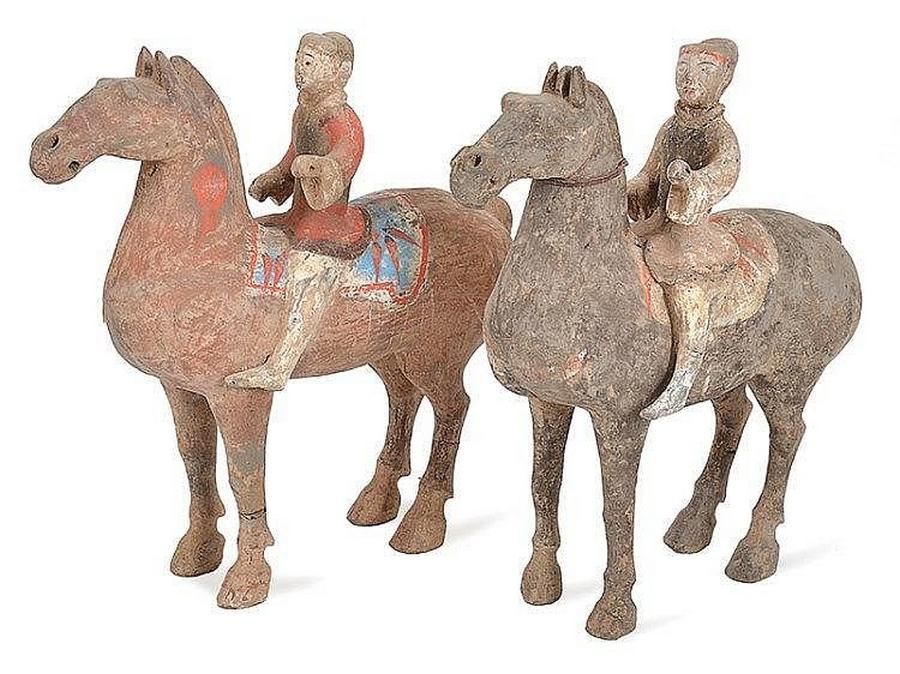 Tang Dynasty Clay Horse Riders - Asian - Antiquities