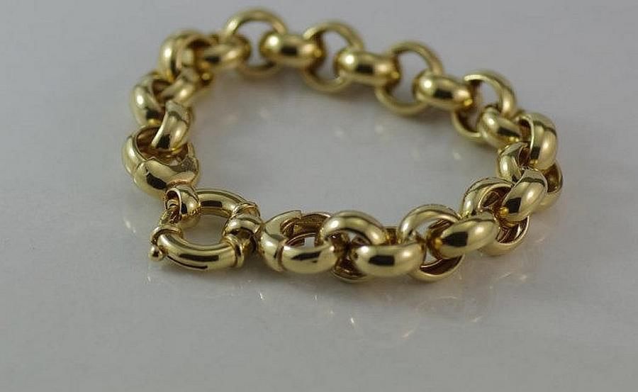 30.4g 9ct Yellow Gold Belcher Bracelet - 21cm Length - Bracelets ...
