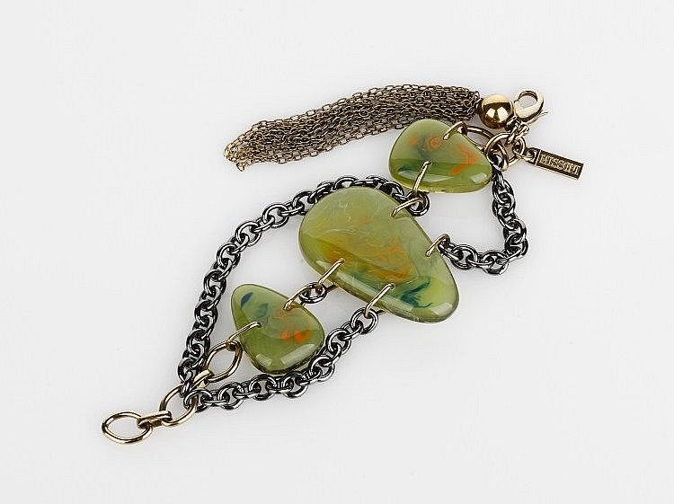 Missoni Chain Link Bracelet with Green Stone Accents - Bracelets ...