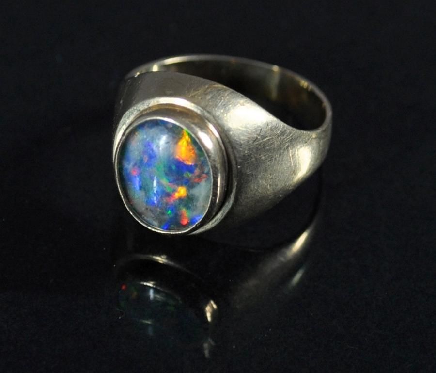 9ct Gold Opal Triplet Ring - 6.4g - Rings - Jewellery