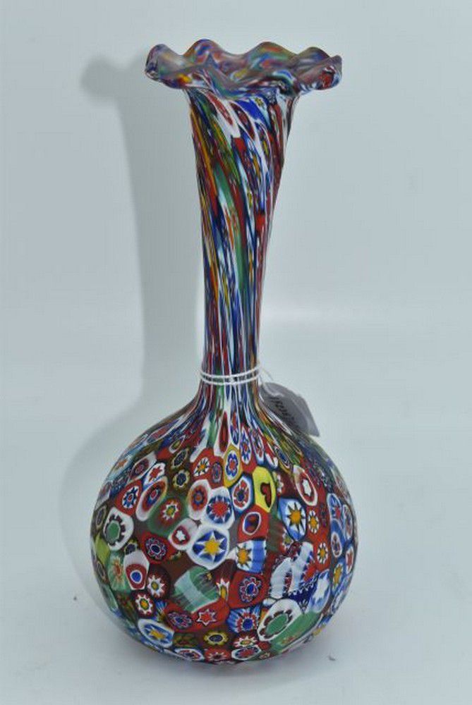 Millefiori Murano Glass Vase Venetian Murano Glass