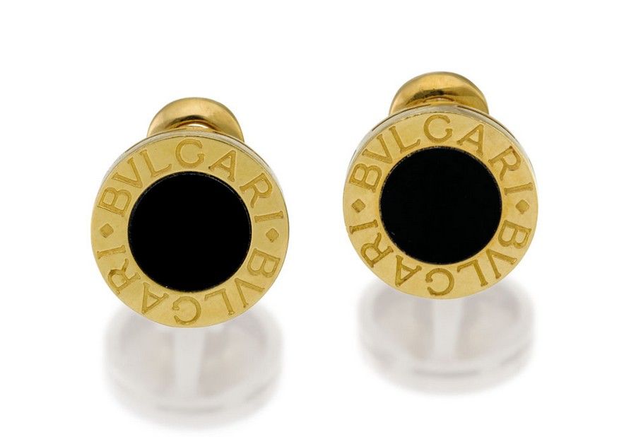 Bulgari Onyx Earrings with Gold BVLGARI BVLGARI Engraving - Earrings ...