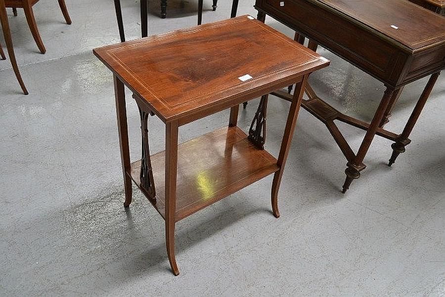 Mahogany Inlaid Two Tier Side Table (9 words) - Tables - Side and ...