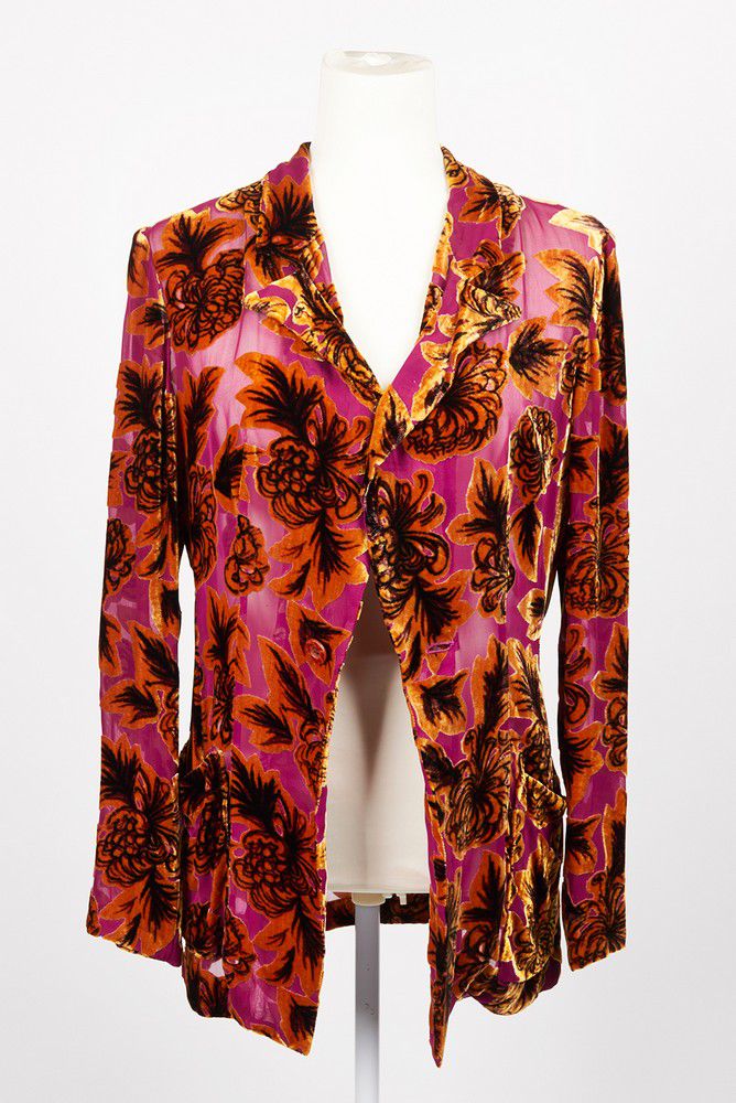 Yamamoto Silk Devore Shirt, Magenta Floral, Size S - Clothing - Women's ...