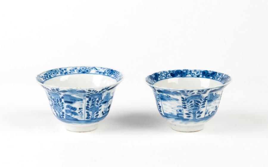 Kraak porcelain blue and white tea bowls - Ceramics - Japanese - Oriental