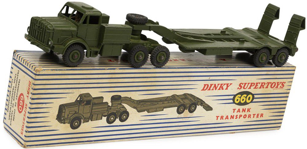 dinky military army antar tank transporter and tank