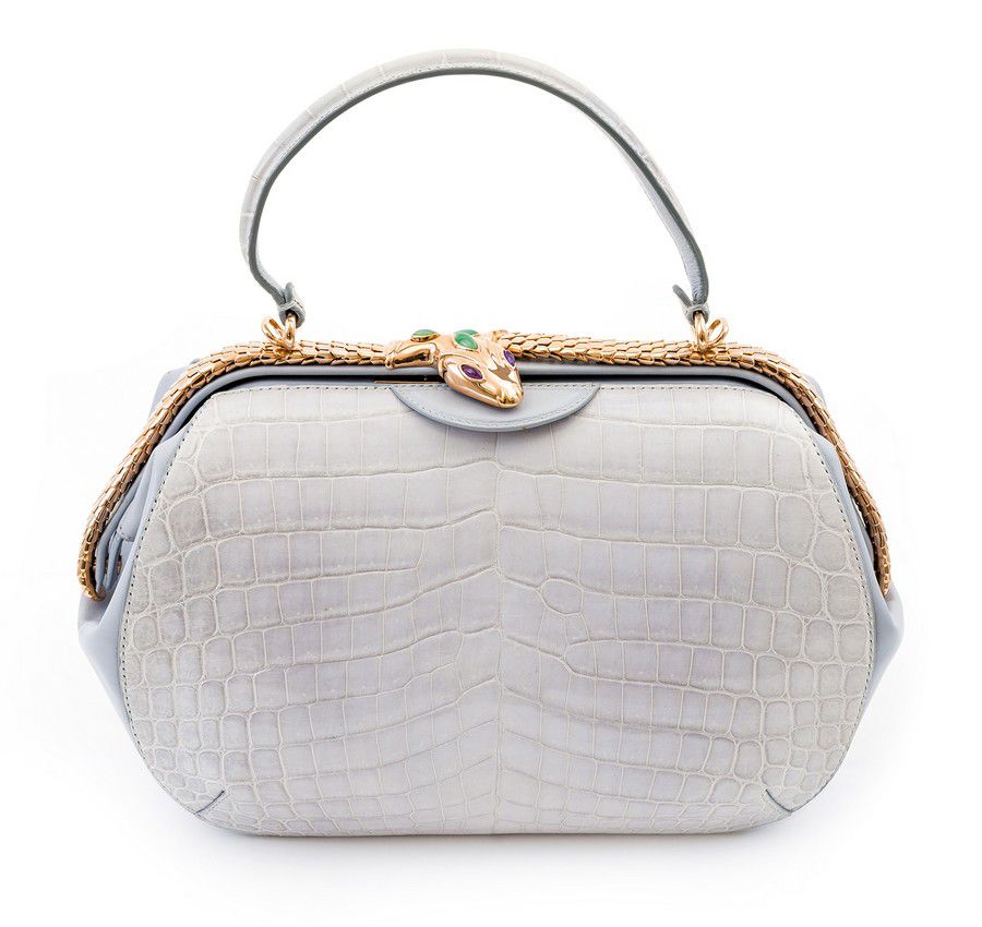 Serpenti Hypnotic Handbag by Bvlgari in Pearl Crocodile Leather ...