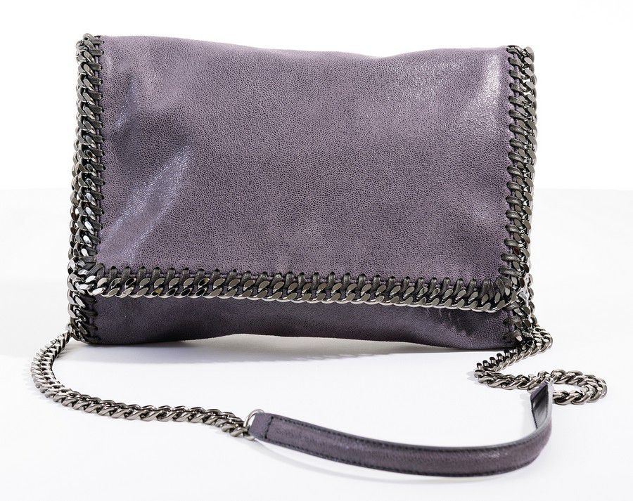 Stella McCartney Purple Crossbody Bag with Metal Chain Detail ...
