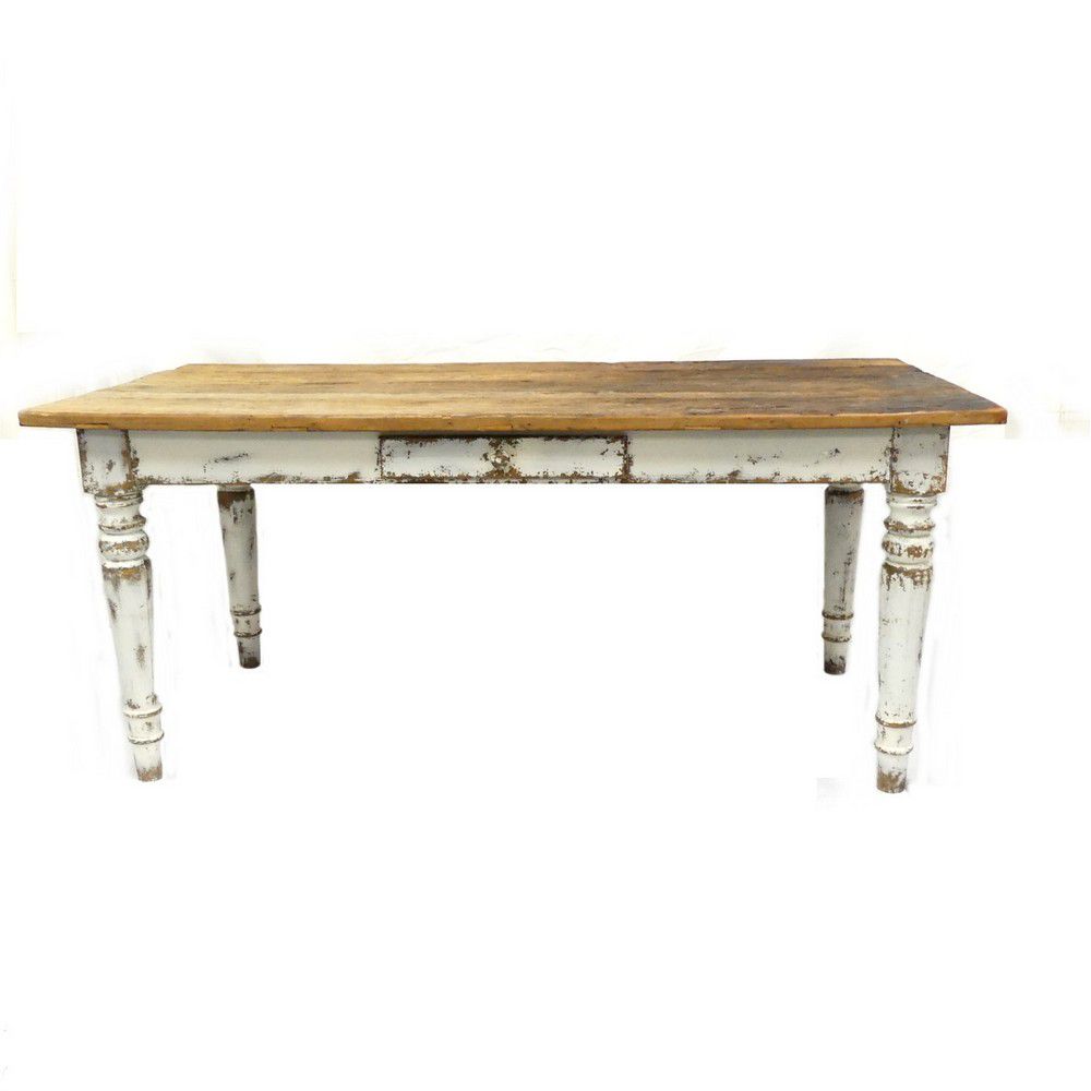 A scrub top kitchen table, the base with white painted finish… Tables