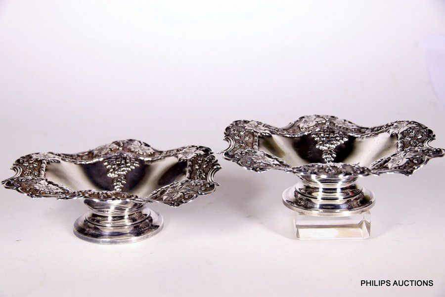 Elkington & Co Sterling Silver Grapevine Comports - Bowls, Comports and ...