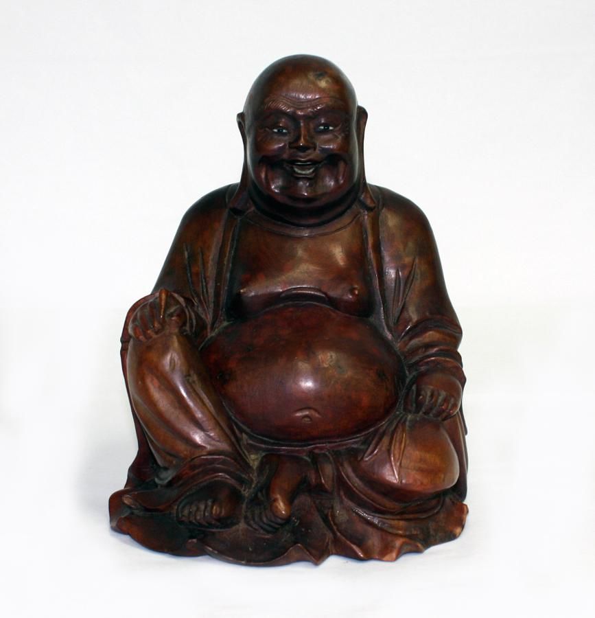 Chinese wood figure of Budai. Height 21 cm - Zother - Oriental