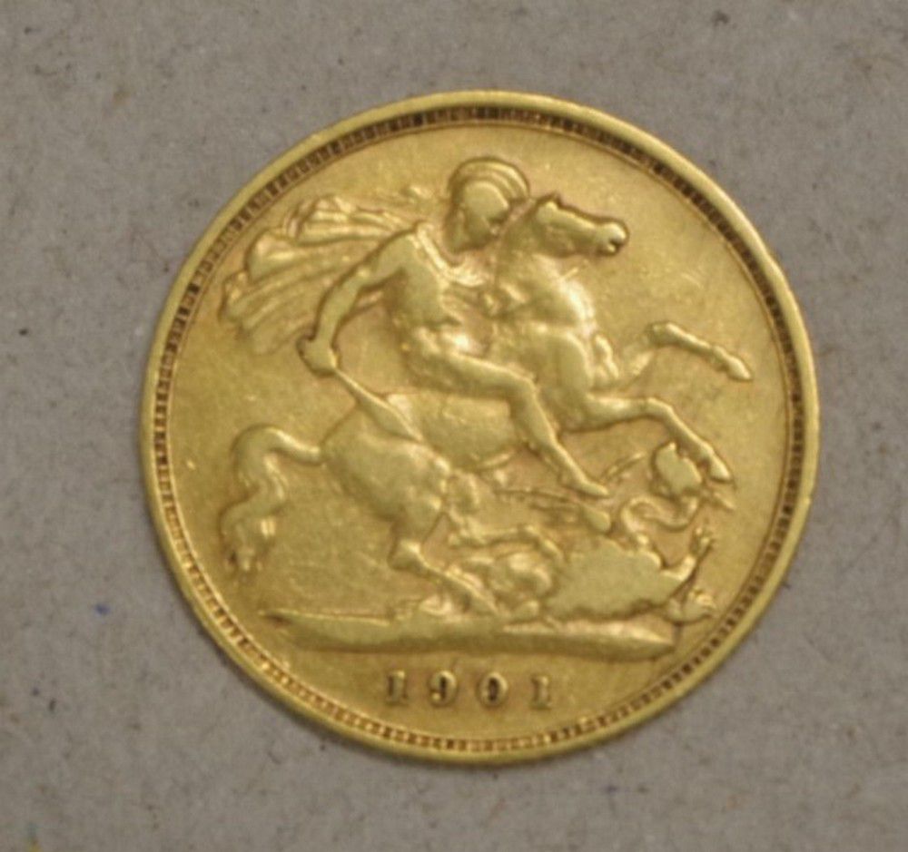 Victorian 1901 half sovereign gold coin - Coins - Numismatics, Stamps ...