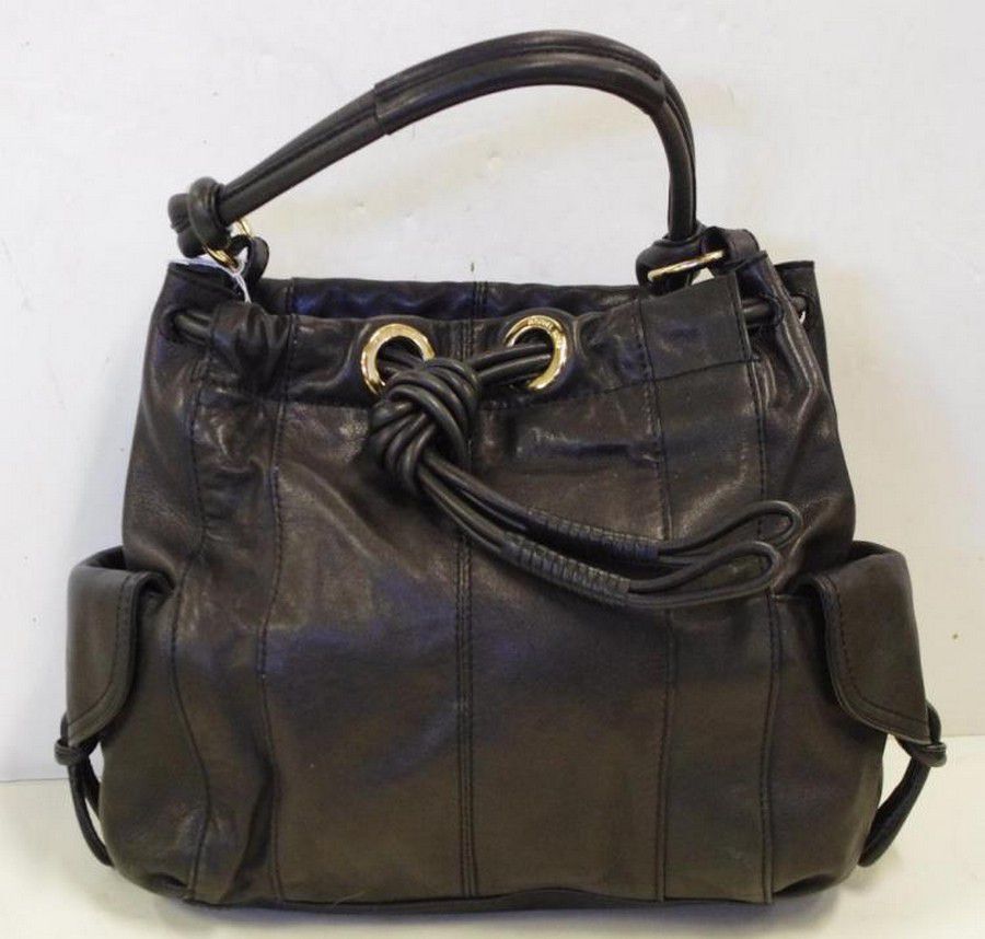 Michael Kors Black Leather Handbag with Gold Accents - Handbags ...