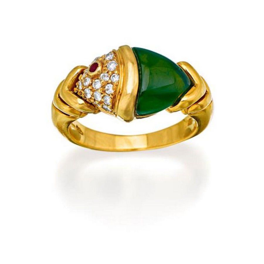18ct gold, diamond and gem-set 'Naturalia' ring, Bulgari, circa… - Rings -  Jewellery