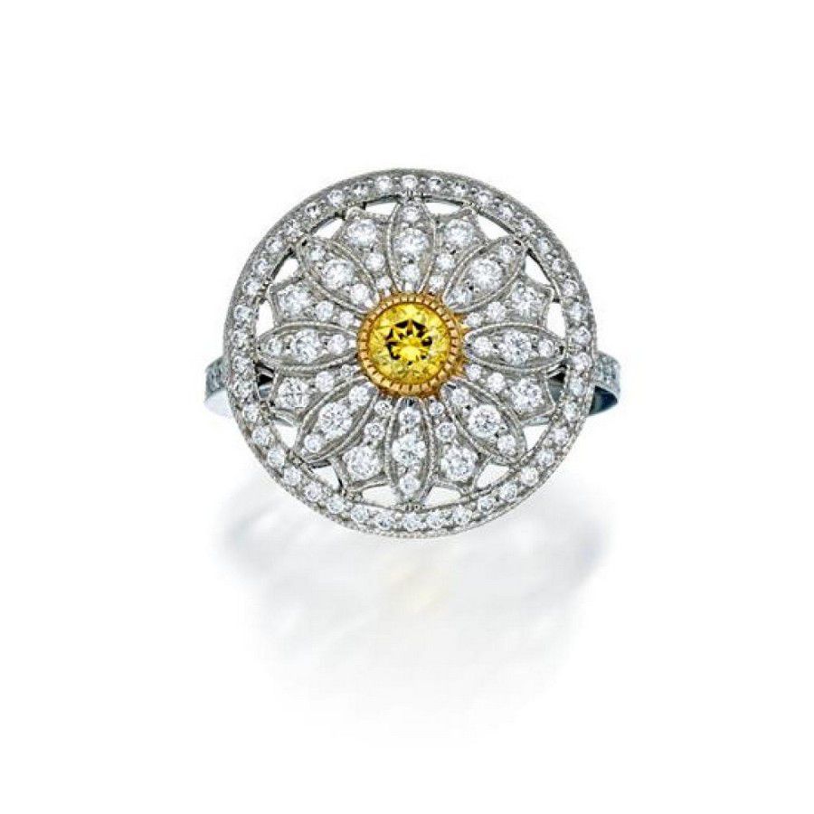 Tiffany Soleste ring in platinum with a .70-carat aquamarine and diamonds.  | Tiffany & Co.