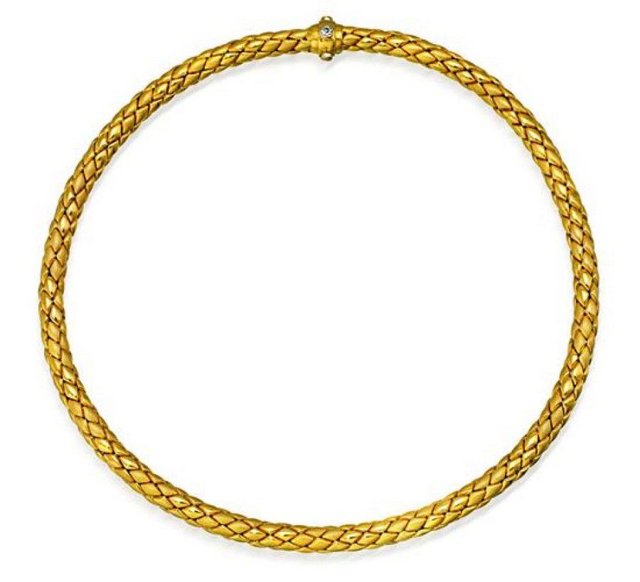 Chimento 18ct Gold Tubular Link Collar Necklace - Necklace/Chain ...