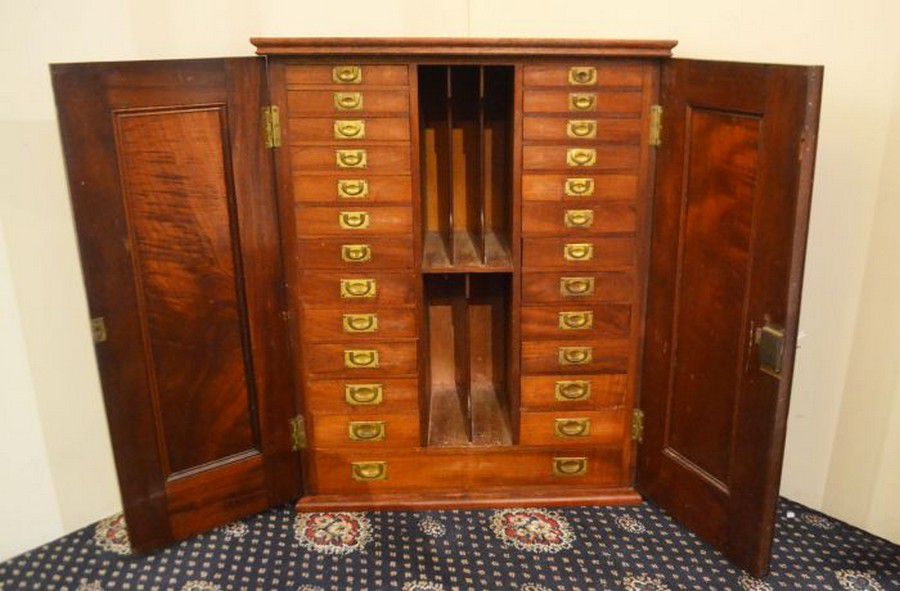 An Australian cedar 25 drawer 'Administration Cabinet ...