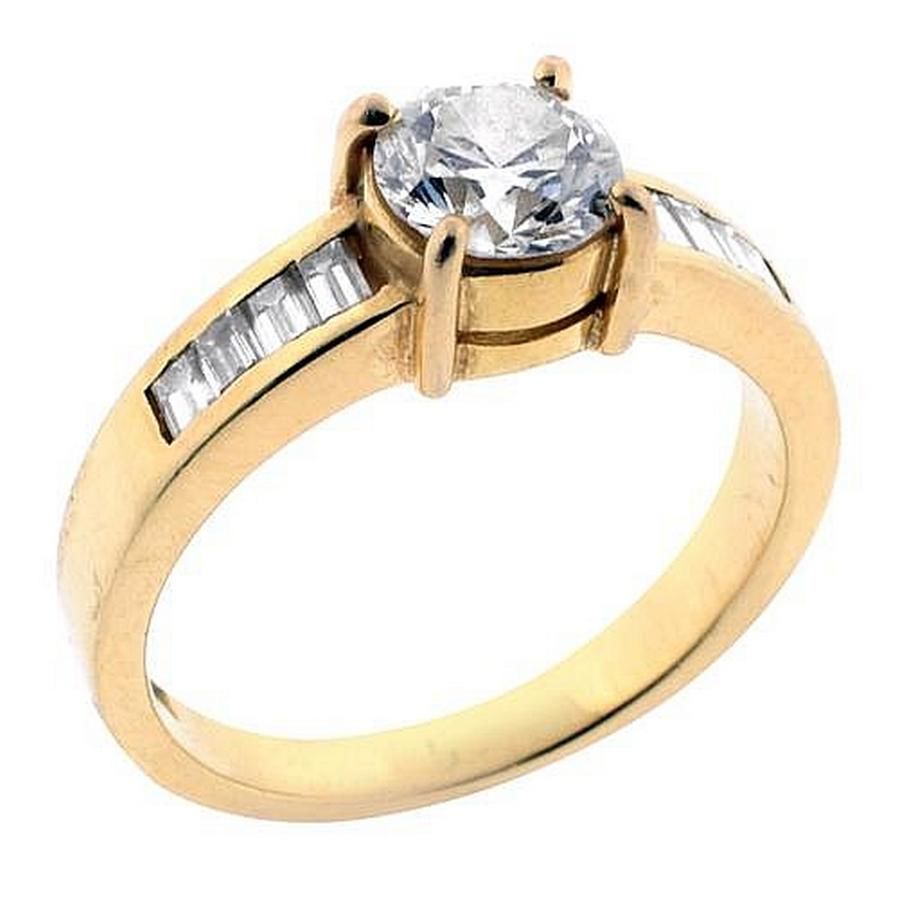 18ct Gold Diamond Ring with 0.87ct D VVS1 Center Stone - Rings - Jewellery