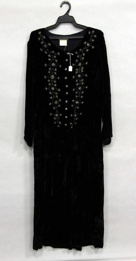 Zygo London's Gold-Embroidered Black Velvet Dress - Clothing - Women's ...