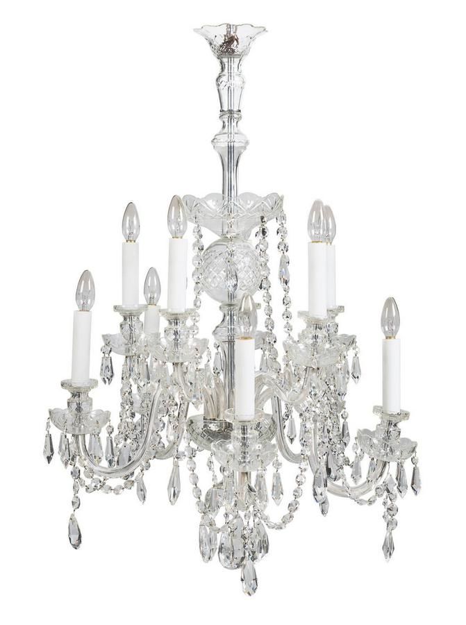 Waterford Crystal 10-Branch Chandelier - 20th Century - Chandeliers ...