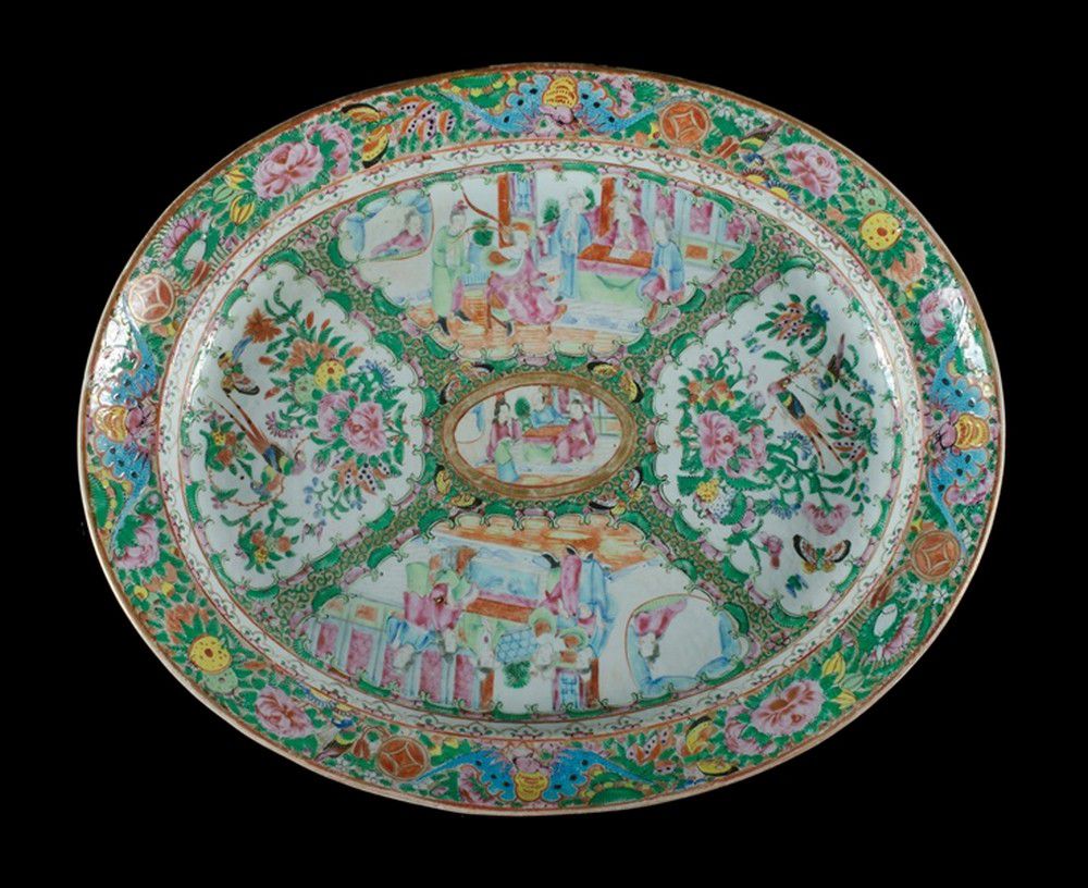 Canton Famille Rose Oval Platter, Provenance George Halla - Ceramics ...