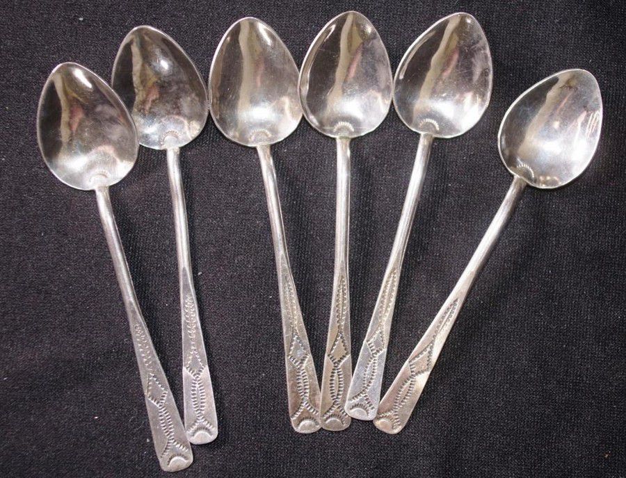 Handmade Silver Coffee Spoons with Unique Handle Decorations - Flatware ...