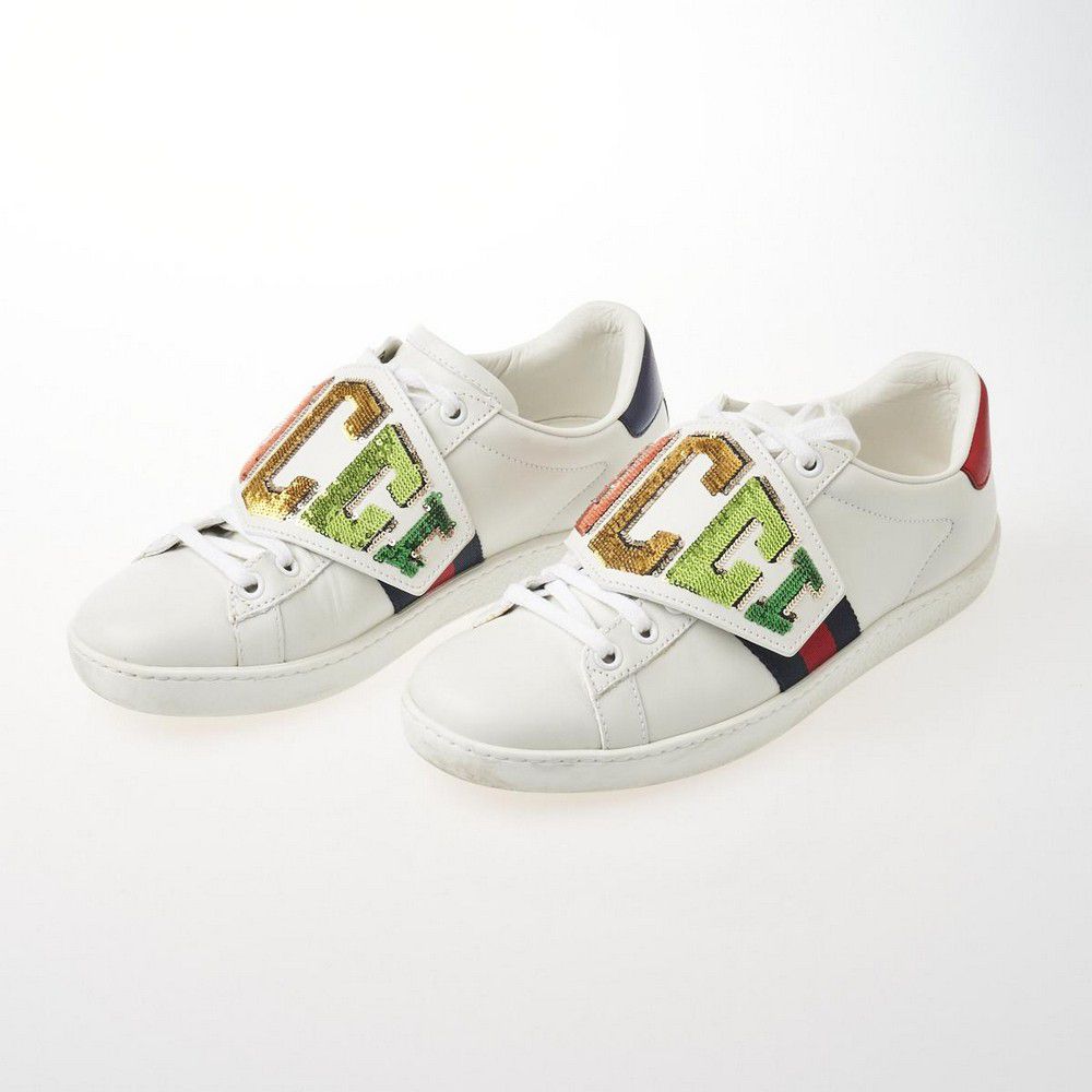 Gucci Ace Embellished Sneakers with Multicolour Sequins - Footwear ...