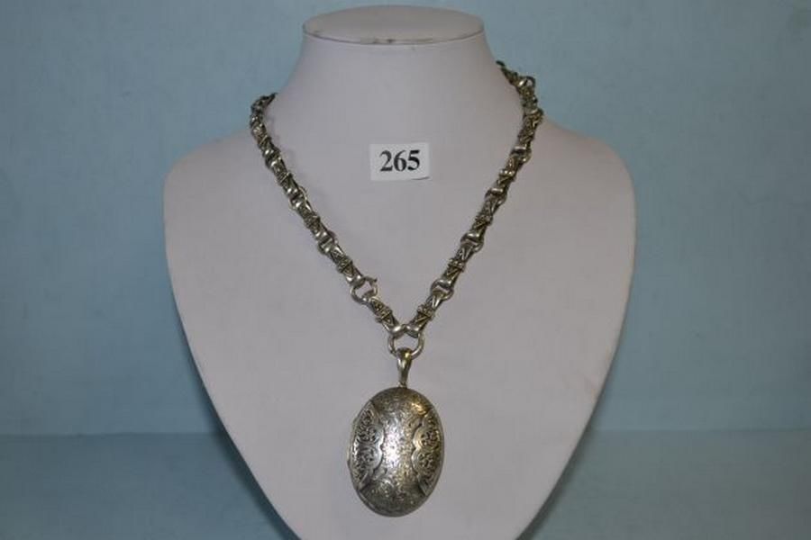 Victorian Silver Locket & Chain Set - Necklace/Chain - Jewellery