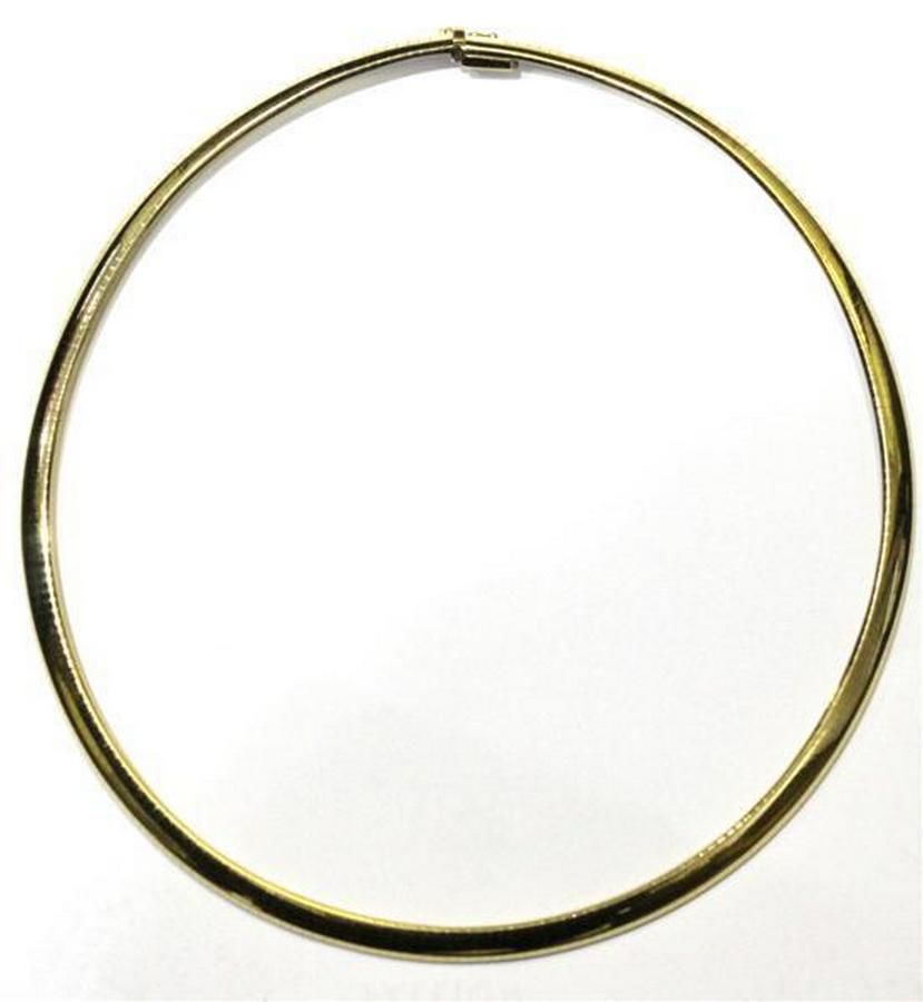 18ct Gold Omega Collar, Half Round, 40cm Length - Necklace/Chain ...